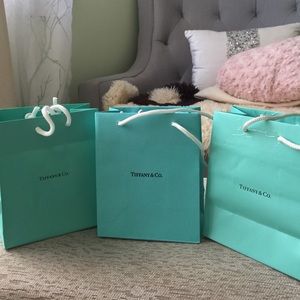 Three small Tiffany & Co. Shopping bags