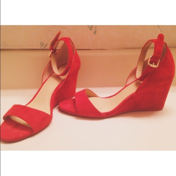 Coach Red Suede Wedges