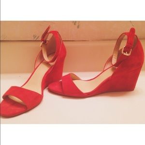 Coach Red Suede Wedges