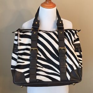 Boden Calf Hair Zebra Print Purse