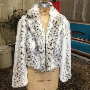 faux snow leopard coat