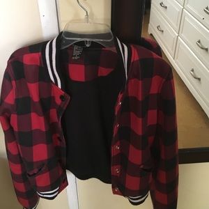 Plaid bomber jacket