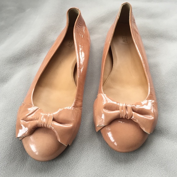 J.Crew neutral patent leather flat
