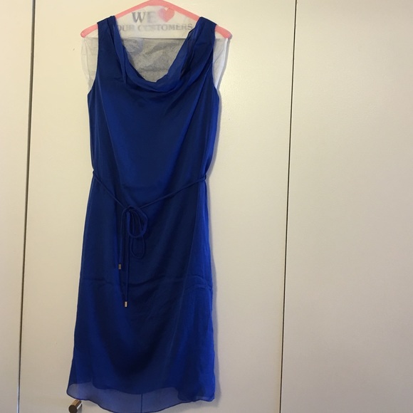 Blue silk dress
