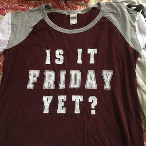 VS PINK "is it Friday yet?" Long night shirt