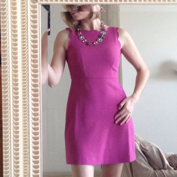 LOFT Scallop detail dress in purple!