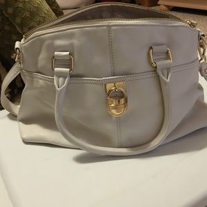 Calvin Klein white leather satchel
