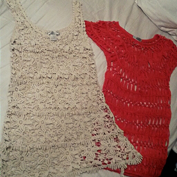 Lot of 2 lace Solitaire shirts/ beach cover ups