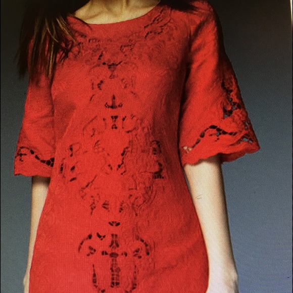 Oushang Embroidery Pierced Mini Dress L