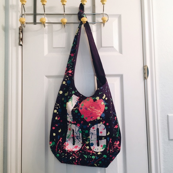 I ❤️ DC Purple Splatter Paint Souvenir Bag