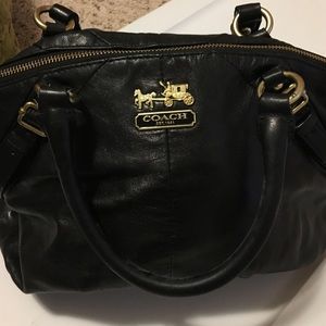 Black leather Coach satchel