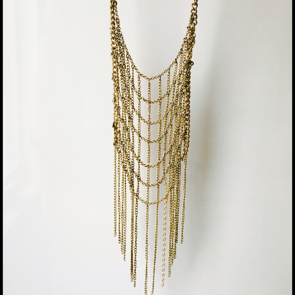 Madewell gold net chain necklace 1937 statement