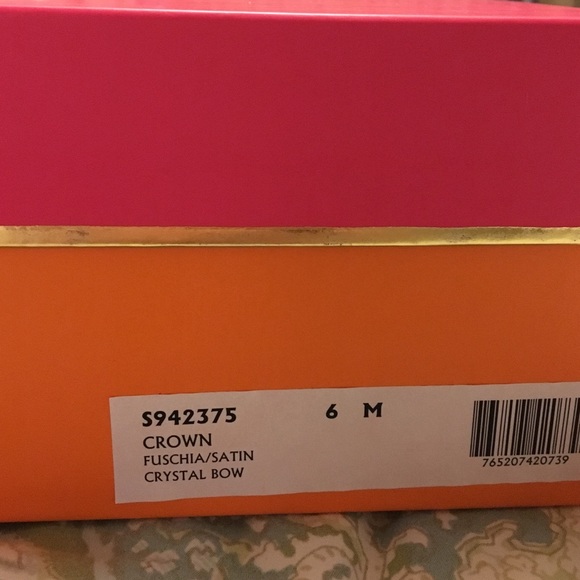 Fushia satin crystal bow Kate Spade heels - Picture 3 of 3