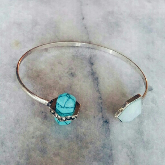 Jewelry | Turquoise open cuff bangle - Picture 3 of 3
