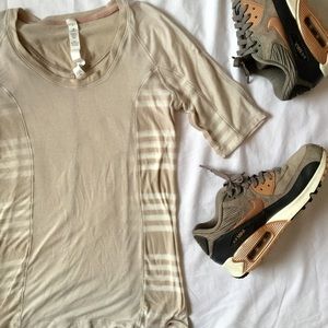 Lululemon athletica stripe nude shirt