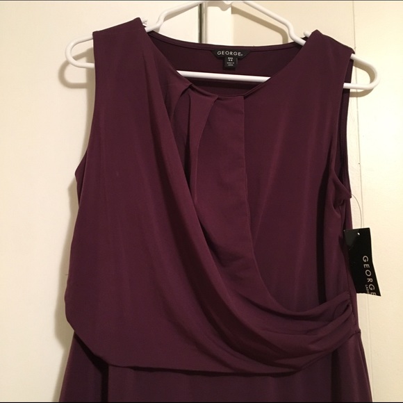 NWT Purple / Plum Draped Dress - Picture 2 of 3