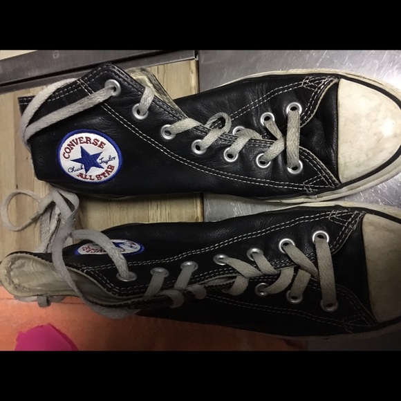 Leather converse high tops