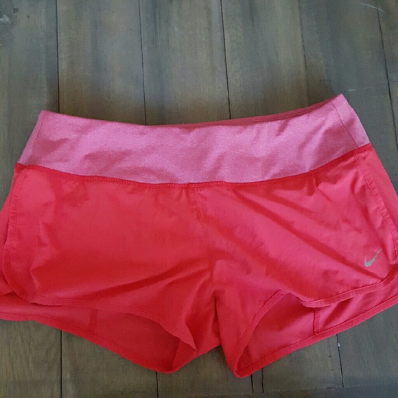 Red Nike Dri Fit running athletic shorts