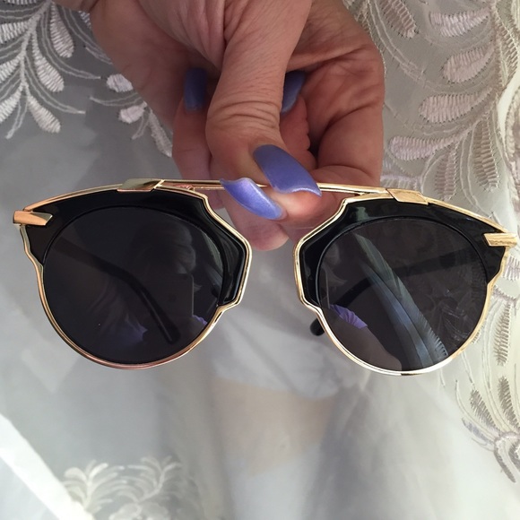 Gold Wrapped Black Sunglasses - Picture 2 of 4