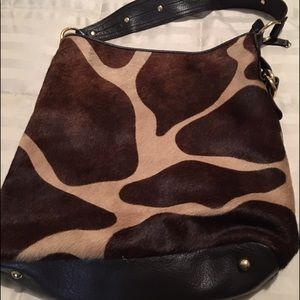 Large giraffe print purse