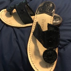 Jack Rogers black leather sandals. Size 7