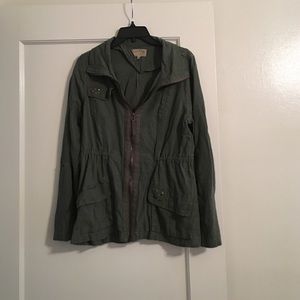 Army green zip up jacket