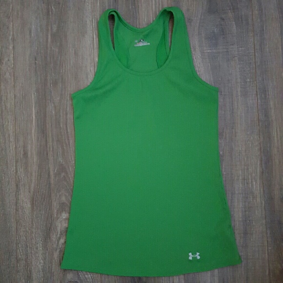 Under Armour heat gear green ribbed athletic tank