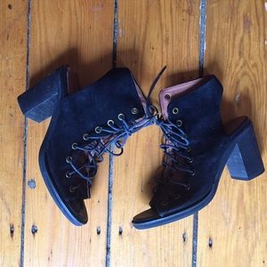 Jeffrey Campbell lace up heel Free People black
