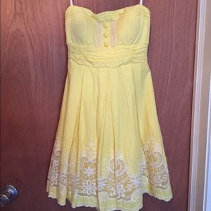 Yellow Strapless Summer Dress