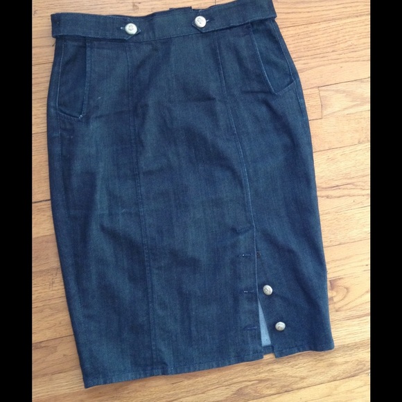 7 FOR ALL MANKIND Dark Denim Pencil Skirt 28 - Picture 4 of 4