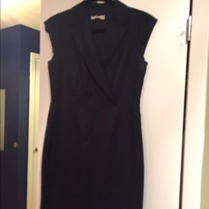 Navy cap sleeve work dress