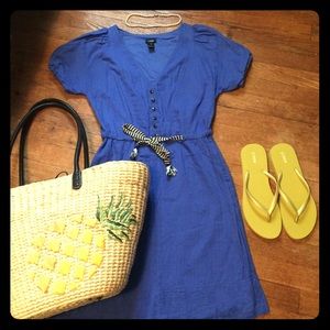 J Crew blue cotton summer dress