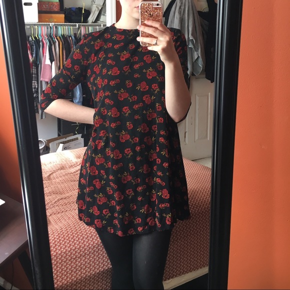Forever 21 mini mock neck floral dress