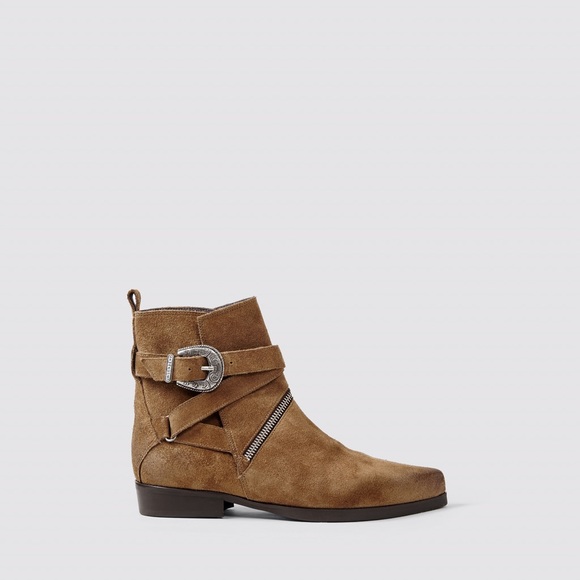 AllSaints Brown Tejus Zip Boot