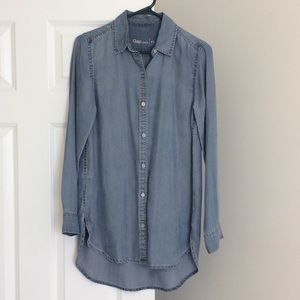 Gap denim like tunic button down