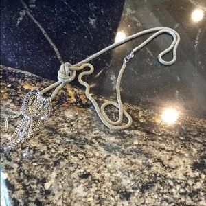 Knot silver and gold necklace