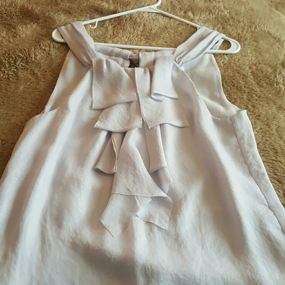 Light gray shimmer sleeveless blouse - Loft