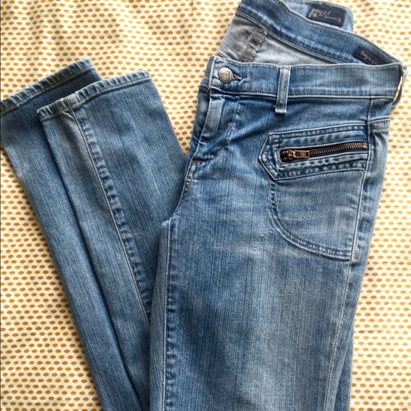 Citizens of Humanity light wash skinny jeans.