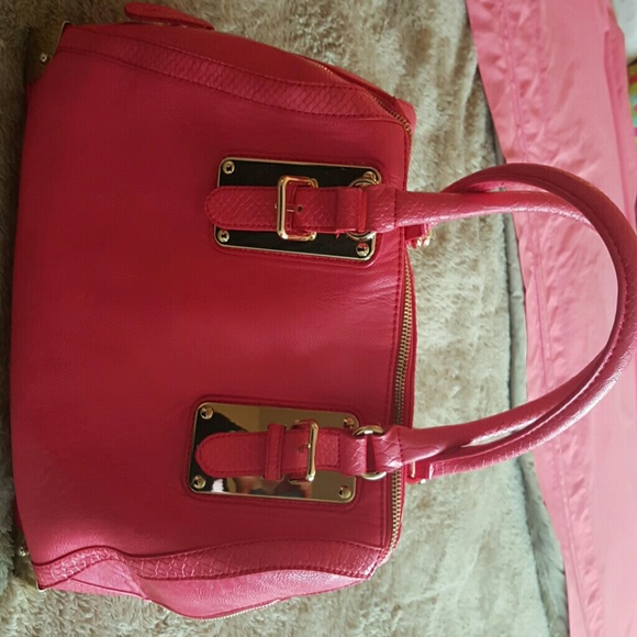 Aldo coral Bowling style bag with gold detail