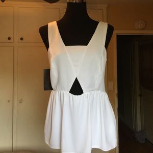 NWT Zara basic M white peplum  top