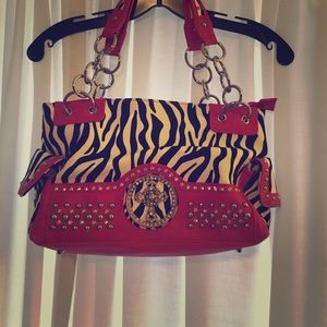 Zebra print purse
