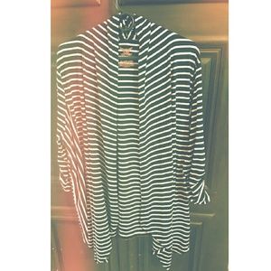 Black and white striped cardigan