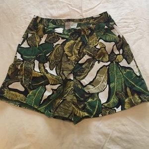 High waisted patterned shorts