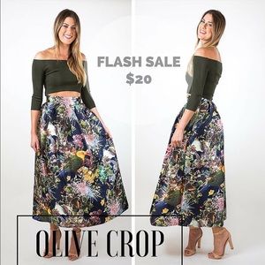 Olive Crop Top
