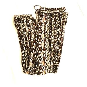 Green/Black/white multicolored print jogger pants