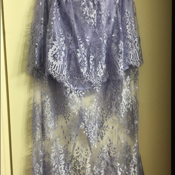 Mason lace peplum skirt in lavender