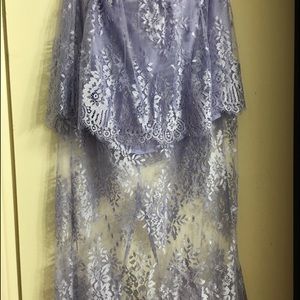 Mason lace peplum skirt in lavender