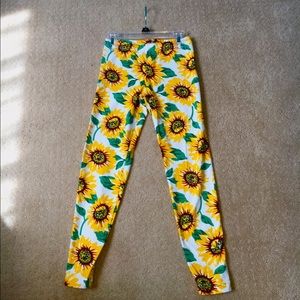 Sunflower printed leggings