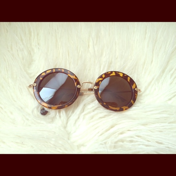 Leopard Print Round Sunglasses