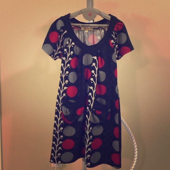 Cute Multicolored Dress with Pockets Size M